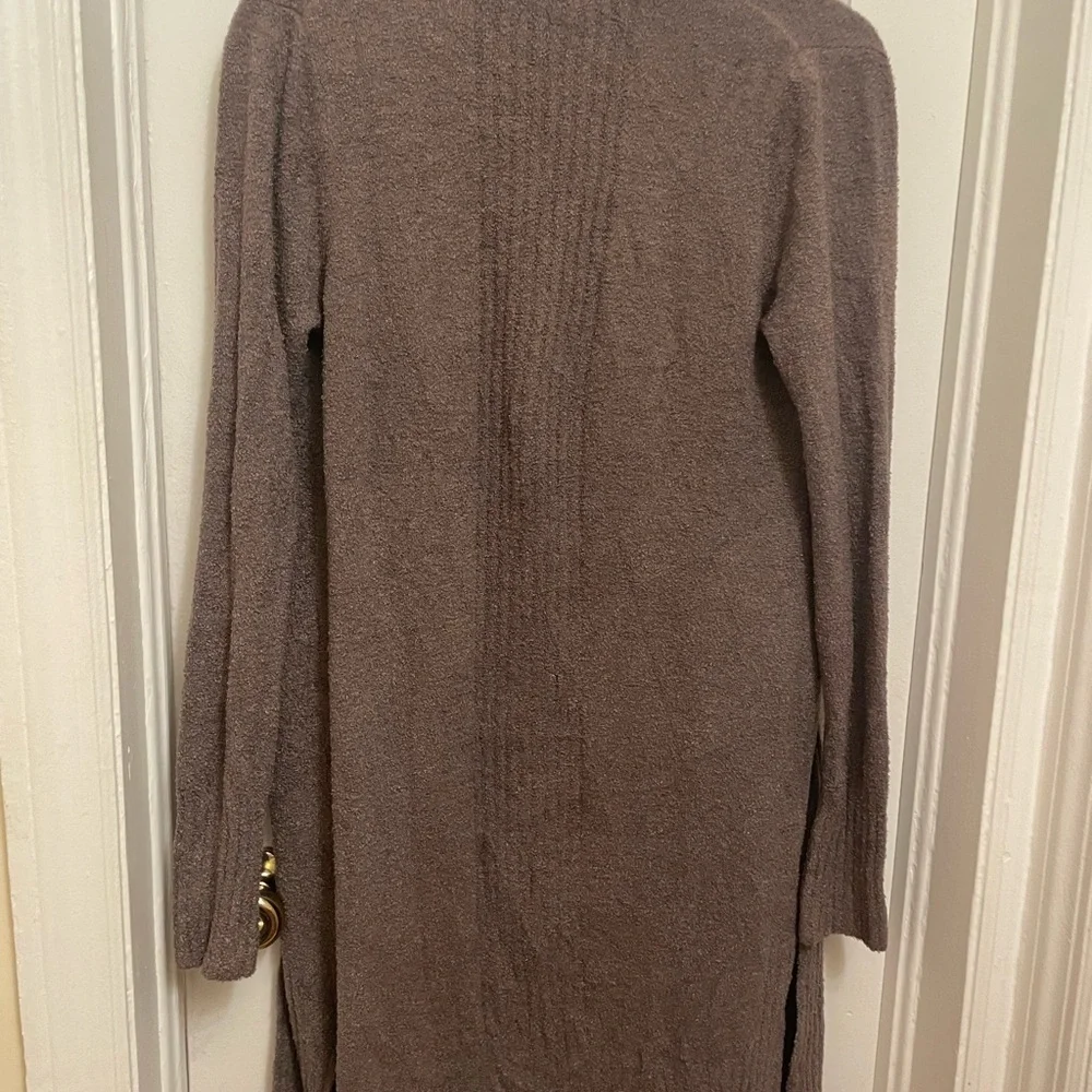 Barefoot Dreams CozyChic Lite Brown Montecito Long Knit Cardigan Sweater S - Picture 8 of 9